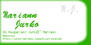 mariann jurko business card